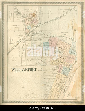 Williamsport, Indiana site de 1877 atlas Banque D'Images