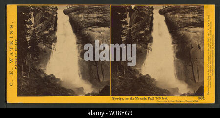 Yowiye, ou le Nevada Fall, 700 pieds, Yosmite Valley, Co, Mariposa, Carleton Watkins par e, 1829-1916 Banque D'Images