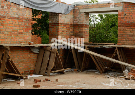 Nouvelle maison en construction à Kiev, Ukraine Banque D'Images