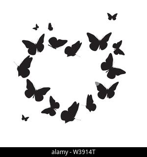 Résumé fond avec symbole coeur faits de papillon. Vector Illustration Illustration de Vecteur