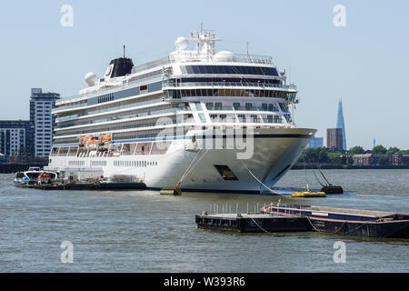Le Viking Star bateau de croisière amarré à Greenwich, Londres, Angleterre, Royaume-Uni, UK Banque D'Images