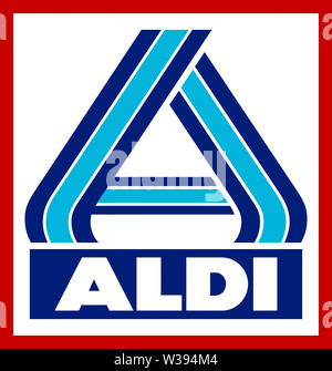 Logo de l'allemand en ligne de supermarché Aldi Nord avec le siège à Cologne - Allemagne. Banque D'Images