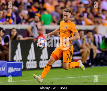 Houston, Texas, USA. 12 juillet, 2019. Dynamo de Houston le défenseur Adam Lundqvist (3) au cours d'un match entre Los Angeles et Houston Dynamo FC au stade BBVA à Houston, Texas. A mi c'est égalité 1-1. Maria Lysaker/CSM/Alamy Live News Banque D'Images
