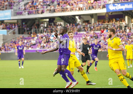 Orlando, USA. Le 13 juillet, 2019. La Ville d'Orlando Benji Michel récupère le ballon dans l'en but de score à Exploria stadium à Orlando, Floride, le samedi 13 juillet 2019. Crédit photo : Marty Jean-Louis Marty Crédit : Jean-Louis/Alamy Live News Banque D'Images