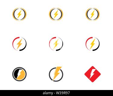 L'icône de la foudre et des symboles logo template Banque D'Images