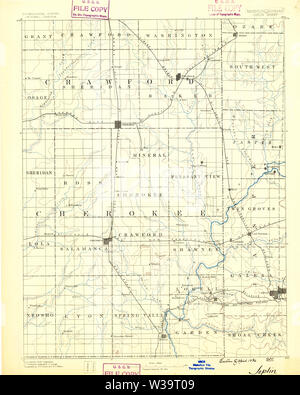 Carte TOPO USGS KANSAS KS Joplin 1225531886 Restauration 125000 Banque D'Images