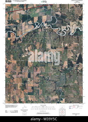 Carte TOPO USGS KANSAS KS KANSAS Falls 20091101 Restauration TM Banque D'Images
