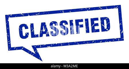 Classé signe. classé square bulle classés. Illustration de Vecteur