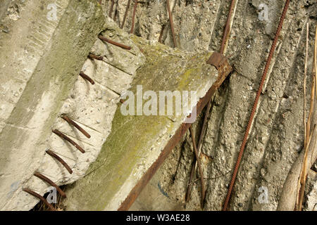 Sections de la Mur de Berlin à Bernauer Strasse, Berlin, Allemagne. Banque D'Images