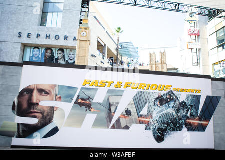 Hollywood, Etats-Unis. Le 13 juillet, 2019. HOLLYWOOD, LOS ANGELES, CALIFORNIE, USA - 13 juillet : l'atmosphère à la première de Los Angeles Universal Pictures' 'Fast & Furious présente : Hobbs & Shaw" tenue au Kodak Theater Le 13 juillet 2019 à Hollywood, Los Angeles, Californie, USA. (Photo de Rudy Torres/Image Crédit : Agence de Presse) L'agence de presse Image/Alamy Live News Banque D'Images