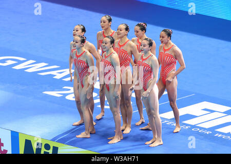 Gwangju, Corée du Sud. 14 juillet, 2019. Groupe China Team (CHN) Natation artistique : 18e Championnats du monde FINA 2019 Technique de l'équipe de Gwangju tour préliminaire à Yeomju Gymnasium à Gwangju, Corée du Sud . Credit : YUTAKA/AFLO SPORT/Alamy Live News Banque D'Images