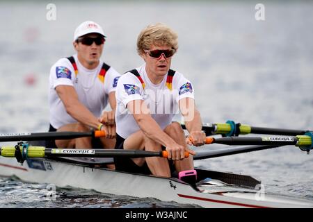 Jason Osborne, Jonathan Rommelmann GER pendant la Coupe de Monde de l'aviron III le 12 juillet 2019 à Rotterdam, Pays-Bas Crédit : Sander Chamid/SCS/AFLO/Alamy Live News Banque D'Images