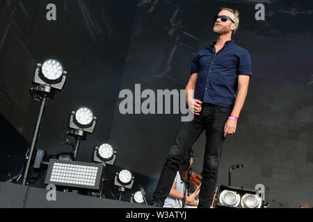 Matt Berninger de la scène nationale au cours de l'heure d'été britannique festival, à Hyde Park, Londres. Banque D'Images
