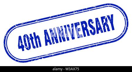 Timbre 40e anniversaire. 40e anniversaire square grunge signe. 40e anniversaire Illustration de Vecteur
