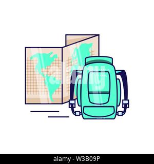 Carte papier guide de voyage de travelbag vector illustration design Illustration de Vecteur