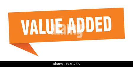 Bulle de dialogue sur la valeur ajoutée. Valeur ajoutée La valeur ajoutée banner sign. Illustration de Vecteur