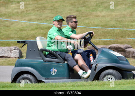 Newport, Pays de Galles, Royaume-Uni. 14 juillet, 2019. Mme Brown's Boys star Brendan O'Caroll durant la célébrité Bulmers Cup au Celtic Manor, Newport le dimanche 14 juillet 2019 (photo : Jeff Thomas | MI News) Credit : MI News & Sport /Alamy Live News Banque D'Images