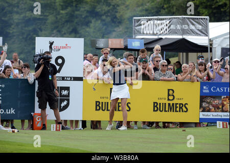 Newport, Pays de Galles, Royaume-Uni. 14 juillet, 2019. La télévision et la radio présente Jenni Falconer pendant la célébrité Bulmers Cup au Celtic Manor, Newport le dimanche 14 juillet 2019 (photo : Jeff Thomas | MI News) Credit : MI News & Sport /Alamy Live News Banque D'Images