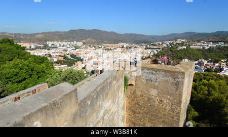 Vue de Malaga du château mur. Banque D'Images