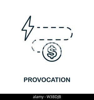 L'icône de la provocation. Contours minces style design d'icônes la corruption collection. Provocation créatrice icône pour la conception web, applications, logiciels, l'utilisation d'impression Illustration de Vecteur