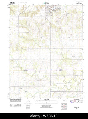 Carte TOPO USGS KANSAS KS Mantey 20120905 Restauration TM Banque D'Images