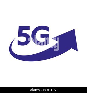 5G réseau internet logo Vector. Icône isolé pour 5 g net mobile ou sans fil connexion haute vitesse et les technologies de la transmission de données et l'interface utilisateur de smartphone Illustration de Vecteur