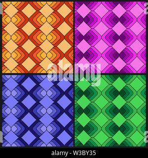 Ensemble de modèles intégrés multi-couleur des carreaux de couleur différente. Couleurs aléatoires moderne. Idéal pour les textiles, l'emballage, l'impression papier, simple et Illustration de Vecteur