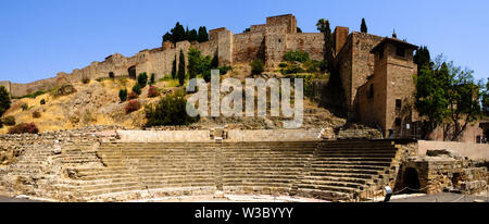 L'Alcazaba et le théâtre romain de Malaga, Andalousie, Espagne, Europe Banque D'Images