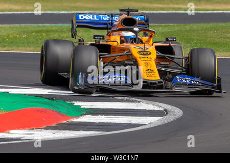 Silverstone, UK. 14 juillet 2019. FIA F1 Grand Prix de Grande-Bretagne, la Journée de la course, Carlos Sainz Jr au volant de sa McLaren F1 Team MCL34 : Action Crédit Plus Sport Images/Alamy Live News Banque D'Images