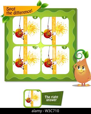 Jeu visuel pour les enfants et les adultes. Trouvez la différence jeu de tâches Illustration de Vecteur