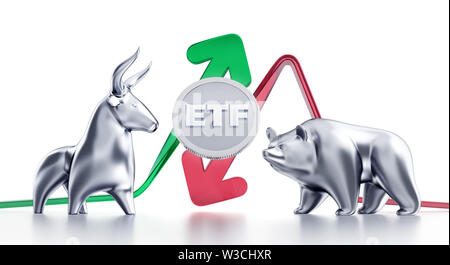 Les tendances haussières et baissières de l'ETF Banque D'Images