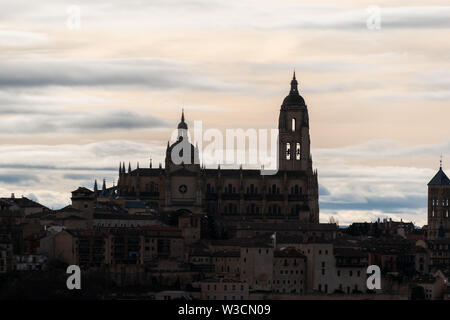 La cathédrale de Ségovie, Espagne et la plus grande cathédrale gothique d'Espagne Banque D'Images