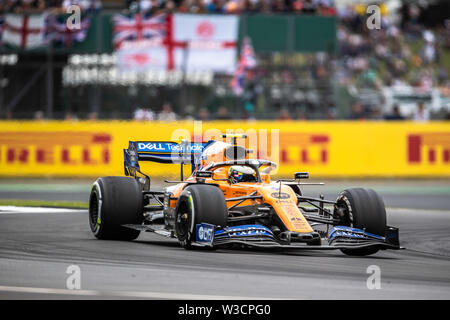 Towcester, Royaume-Uni. 14 juillet, 2019. Lando Norris de McLaren en Formule 1 au cours de la Journée de la course Rolex Grand Prix de Grande-Bretagne 2019 à Silverstone Circuit sur Dimanche, 14 juillet 2019 en Angleterre, de Towcester. Credit : Taka G Wu/Alamy Live News Banque D'Images