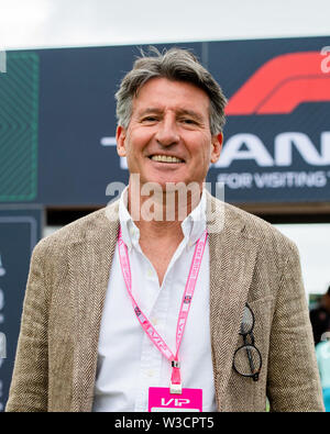 Towcester, Royaume-Uni. 14 juillet, 2019. Lord Sebastian Newbold Coe, Baron de l'Europe, CH, KBE assistait à long jour au cours de la Formule 1 Grand Prix de Grande-Bretagne 2019 Rolex au circuit de Silverstone le dimanche, Juillet 14, 2019 en Angleterre, de Towcester. Credit : Taka G Wu/Alamy Live News Banque D'Images