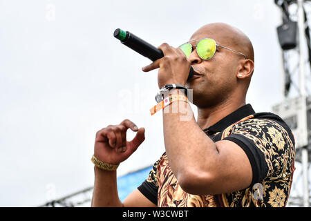 Trent Park, Londres, UK. 14 juillet 2019. Ivan Antalika en prestation au 10e anniversaire de l'année Maurice Open Air Festival (MOAF2019) plus gros et non-stop effectue avec de la nourriture de tous les coins du globe et de l'artisanat à Trent Park, le 14 juillet 2019, Londres, Royaume-Uni. Credit Photo : Alamy/Capital Live News Banque D'Images