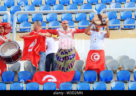 Le Caire, Égypte. 14 juillet, 2019. Les supporters tunisiens pendant le match contre le Sénégal la Tunisie en demi-finale le 30 juin au stade du Caire.Total coupe d'Afrique des Nations Egypte 2019 .photo : Chokri Mahjoub Crédit : Chokri Mahjoub/ZUMA/Alamy Fil Live News Banque D'Images