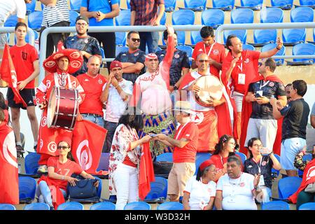 Le Caire, Égypte. 14 juillet, 2019. Les supporters tunisiens pendant le match contre le Sénégal la Tunisie en demi-finale le 30 juin au stade du Caire.Total coupe d'Afrique des Nations Egypte 2019 .photo : Chokri Mahjoub Crédit : Chokri Mahjoub/ZUMA/Alamy Fil Live News Banque D'Images