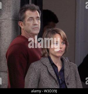 Mel Gibson et Jodie Foster de filmer le Castor 2009 Banque D'Images