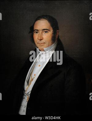 Rafael Tegeo (1798-1856). Pintor español. Retrato de Pedro Martínez, 1839. Óleo sobre lienzo. Museo del Romanticismo. Madrid. España. Banque D'Images