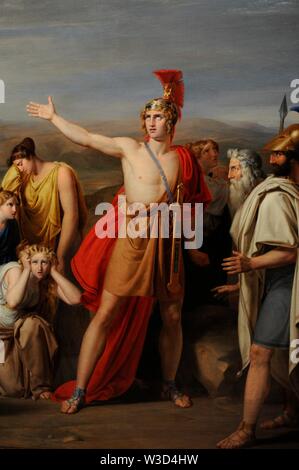 Rafael Tegeo (1798-1856). Pintor español. Un Antíloco lleva Aquiles la Noticia del combate sobre el cadáver de Patroclo, 1831. Detalle. Madrid, España. Colección de José Antonio de Urbina. Banque D'Images