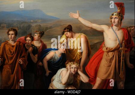 Rafael Tegeo (1798-1856). Pintor español. Un Antíloco lleva Aquiles la Noticia del combate sobre el cadáver de Patroclo, 1831. Detalle. Madrid. Colección de José Antonio de Urbina. Banque D'Images