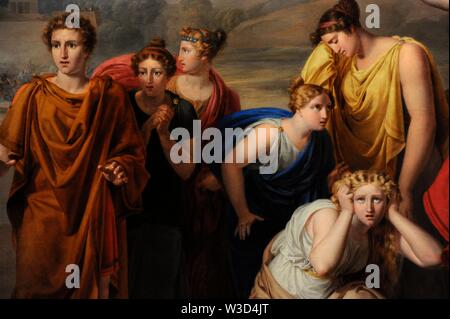 Rafael Tegeo (1798-1856). Pintor español. Un Antíloco lleva Aquiles la Noticia del combate sobre el cadáver de Patroclo, 1831. Detalle. Madrid, España. Colección de José Antonio de Urbina. Banque D'Images