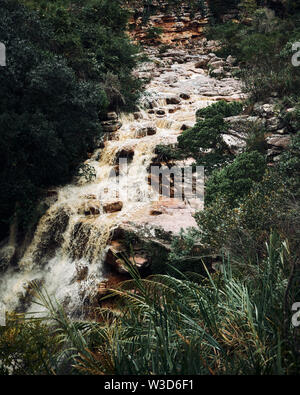 Poco do Diabo en cascade dans la rivière Mucugezinho - Chapada Diamantina Bahia, Brésil Banque D'Images