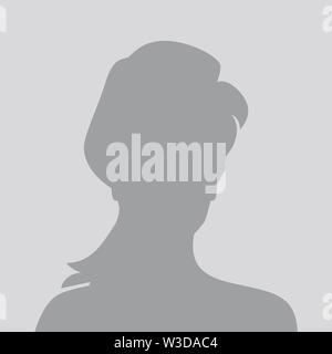 Personne gray photo silhouette de femme placeholder sur fond gris Illustration de Vecteur