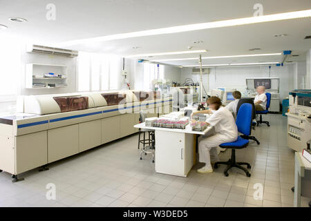 Laboratoire d'analyse de sang. Centre de santé hématologie de l'hôpital de l'équipement. Medicine Banque D'Images