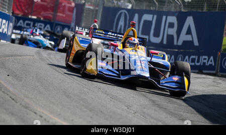 (190715) -- TORONTO, le 15 juillet 2019 (Xinhua) -- Andretti Autosport conducteur d'Alexander Rossi (avant) de l'Organisation des courses de l'État au cours de la 2019 Honda Indy Toronto de la NTT IndyCar Series à Exhibition Place à Toronto, Canada, le 14 juillet 2019. (Xinhua/Zou Zheng) Banque D'Images
