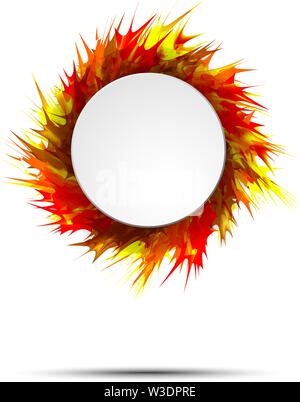 Bannière d'automne lumineux et colorés avec châssis sur des éclaboussures de peinture. Vector illustration. Illustration de Vecteur