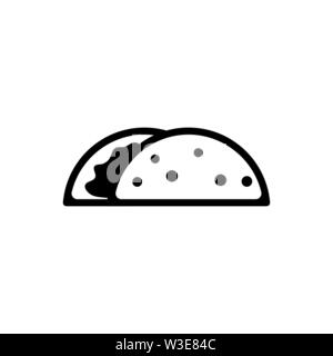 Taco, Plat mexicain. Icône vecteur illustration. Télévision Simple symbole noir sur fond blanc. Taco, Plat mexicain modèle de conception de signe pour le web et mobile Illustration de Vecteur