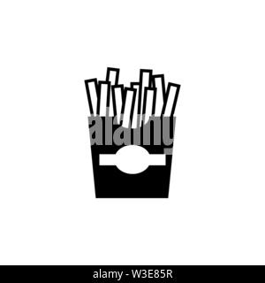 Restauration rapide, frites. Icône vecteur illustration. Télévision Simple symbole noir sur fond blanc. Restauration rapide, Frites modèle de conception web pour signer Illustration de Vecteur