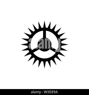 Location de vélo, manivelle Chainwheel Star. Icône vecteur illustration. Télévision Simple symbole noir sur fond blanc. Location de vélo, manivelle Chainwheel Star sign Illustration de Vecteur